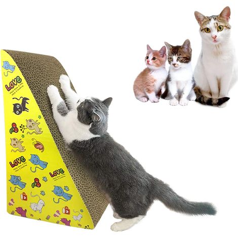 Chat Planche à Gratter,Griffoir Pour Chat Canape,Carton Ondulé Griffoirs Chats pour Broyer Les Griffes Masser le Corps se Reposer Dormir Jouer Avec des Jouets Bloc-notes Pour Chat (1/4)
