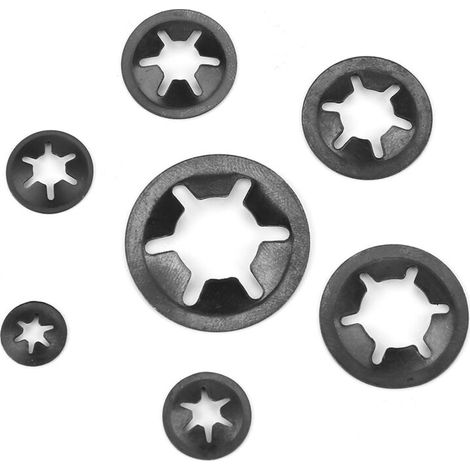 260 pièces en acier au manganèse pousser sur la rondelle de retenue rondelles de blocage ensemble 3/4/5/6/8/10/12mm Rondelle plate (1/5)
