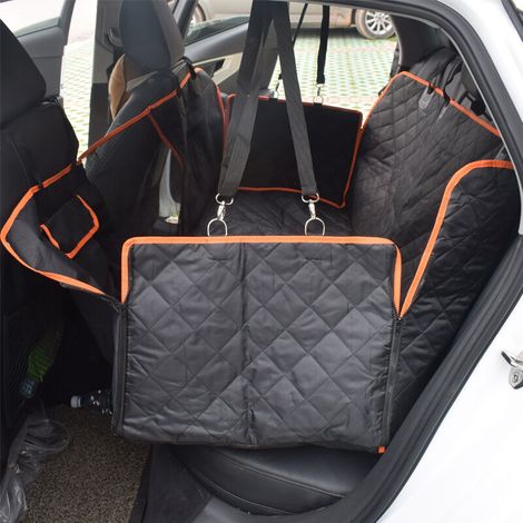 Housse de siège pour chien pour la banquette arrière, housse de siège pour chien imperméable et résistante aux rayures avec 4 housses latérales de sac et 2 ceintures de sécurité pour chien, protecteur (1/5)