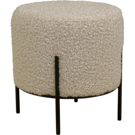 Alford pouf imitation peau de mouton grismarron. (1/5)