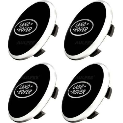 Enjoliveur de moyeu avec logo central 62 mm en ABS compatible avec les accessoires Land Rover (LR noir - noir) (1/4)