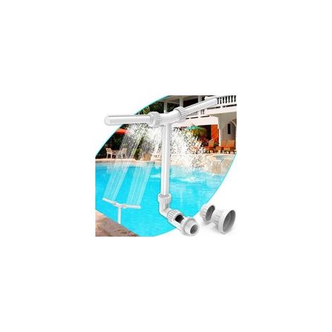 Fontaine de Piscine, Accessoires de Piscine à Double Jet pour Piscine Hors Sol/souterraine, Fontaine de Piscine réglable 2 en 1 pour Piscine Hors Sol, arrosage de Jardin extérieur (1/5)