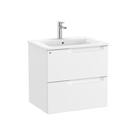 MUEBLE 600MM ALEYDA 2 CAJONES + LAVABO BLANCO MATE