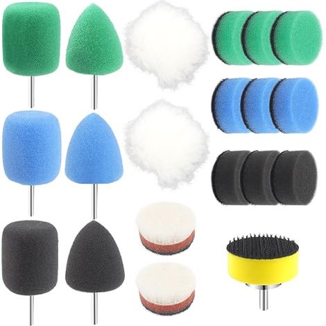 Mini Polishing Sponge Mini Polishing Bits for Cordless Screwdriver Polishing Kit with Sponge for Small Surfaces for Car Sanding (1/5)