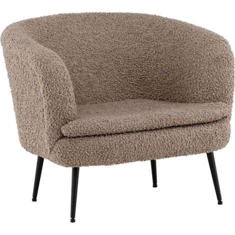 Fauteuil Design Bouclette "Nordkoster" 81cm Beige Foncé (1/5)