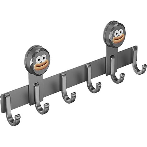 Gancho de pared para guardar llaves de aspiradora, sin perforar, con 6 ganchos. Perchero decorativo para cocina, baño, salón y dormitorio. 45 cm.