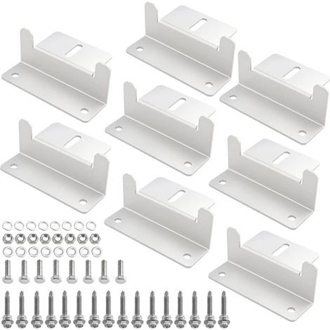 8er-Pack Solarmodul-Montagehalterungen mit Muttern und Schrauben, Z-förmige Aluminiumhalterungen für netzunabhängige Dachsolaranlagen auf Fahrzeugdächern (1/5)