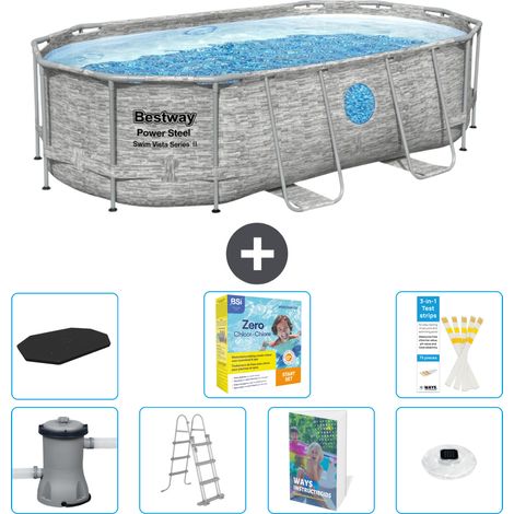Bestway Bestway Power Steel Ovale - 427x250x100 cm - 8-pièces S526 (1/4)