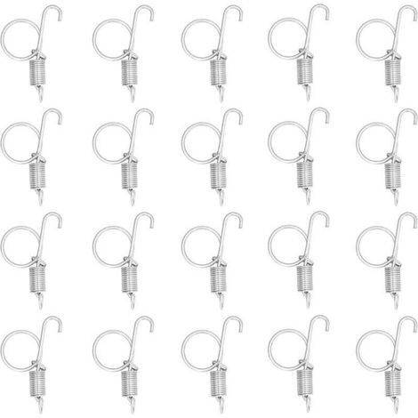 UlisemLot de 20 crochets à ressort pour porte de cage en métal pour fixation de porte de cage pour lapin, équipement agricole 6 x 2,1 cm (1/3)