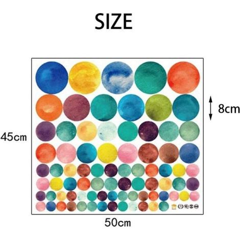 Décoration murale ronde et colorée pour chambre d'enfant, chambre de maternelle, joli autocollant de fond