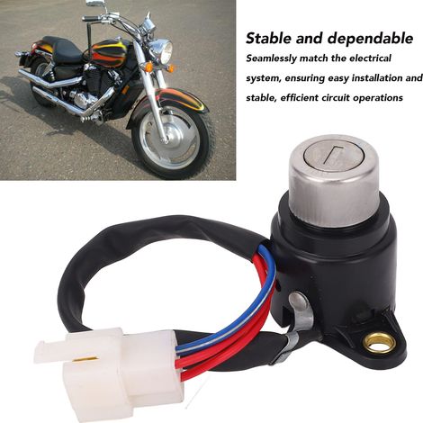Interruptor de encendido 35100 MCK A00 con 2 llaves - Compatible con Honda VT1100C Shadow Aero Sabre Spirit (1/5)
