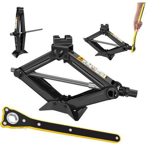 Cric à ciseaux 2t-conception rapide et économique, hauteur maximale 390 mm, Fabriqué en acier de qualité (1/5)