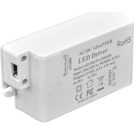 6W LED-Treiber (maximal 100–240V), 12V Konstantspannungstransformator, 0,5A LED-Treiber/Transformator-Konverter mit Niederspannungstransformatoren (1/5)