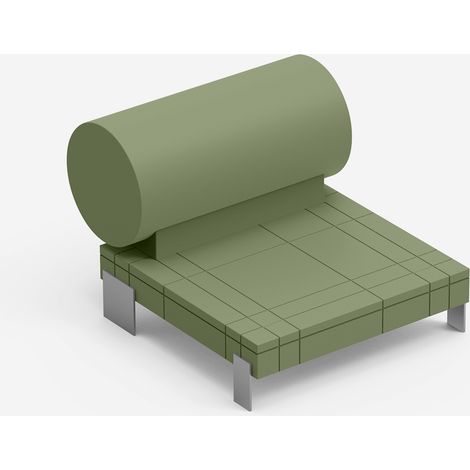 Divanetto design indoor outdoor in polietilene e acciaio Rhor - Verde 2