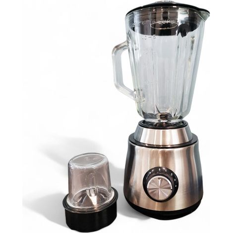 Batidora y picadora de 280 W con jarra de cristal de 1,50 L y cuchilla de acero inoxidable