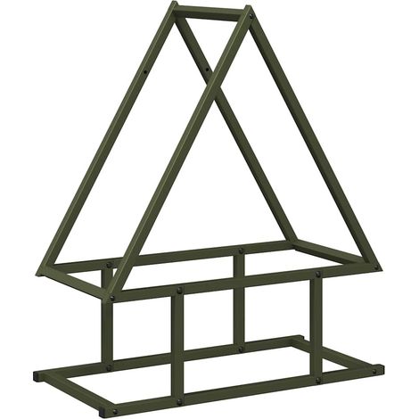 Maison Exclusive - Leñero verde oliva 50x25x60 cm Acero laminado