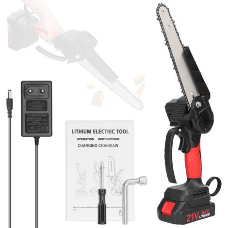 Irovami Scie élagage 21V 8″ sans balais – Lubrification, jardin – Idéal pour arbres, verger, coupe (1/5)