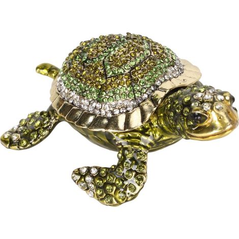 Funkelnde Schmuckschatulle aus Strass und Zinklegierung, handlich, vielseitig einsetzbar für Halsketten, Ringe oder als Schminktisch, grün (1/5)