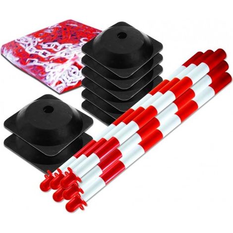 SOFOP TALIAPLAST - LOT 6 poteaux support 1,5kg + chaine 25m +2 pieds 2,5kg