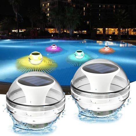 Lampe Flottante Piscine - Solaire - 2 Pièces - IP44 Étanche - Changement de Couleur RVB - Énergie Solaire (1/5)