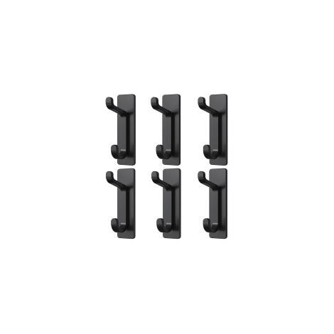 Selbstklebende Haken, extrem haftstark und robust, Tragkraft bis zu 6 kg, nagelfrei, für Hintertüren, schwarz, 6er-Packung (1/5)