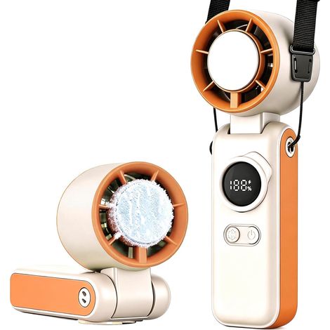 Ventilateur climatiseur portable,199 vitesse de ventilation, chargement USB,orange,Convient pour une utilisation en extérieur et au bureau (1/5)