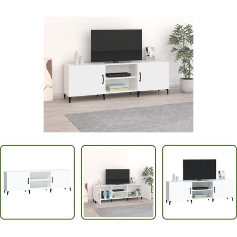 Fernsehschrank Weiß - TV-Schrank Weiß 150x30x50 cm Holzwerkstoff (1/5)