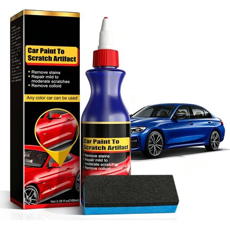 Kit per rimozione graffi auto, spugna lucidante efficace, rimuove graffi leggeri e micrograffi, riparazione vernice auto senza riverniciatura, kit lucidatura auto per lucidare, 100 ml (1/5)