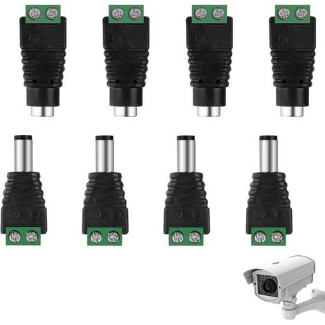 Conector DC 5,5x2,1mm y cables hembra de 12V - 1 cm - Luz (1/5)