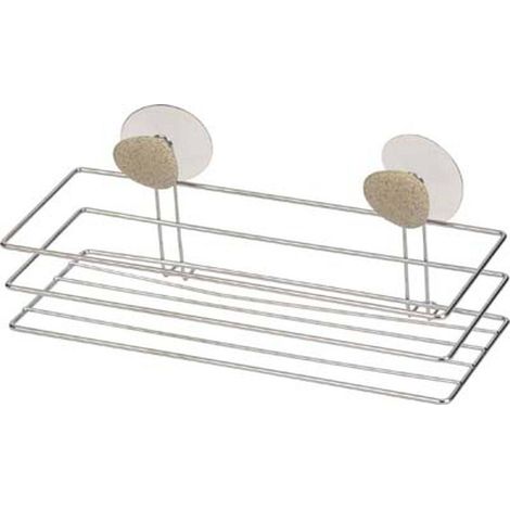 Rechteckiger korb aus metall auf 2 saugnäpfen 2 deco - kieselstein - Tendance