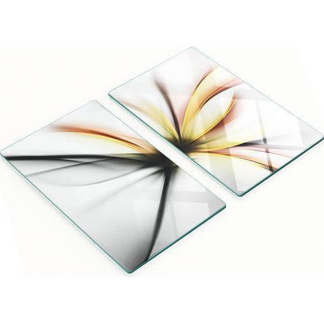Tableros de vidrio duraderos y elegantes con un estampado floral abstracto de 2x30x52 cm.