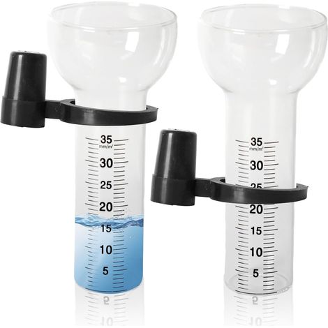 Set mit 2 Regenmessern, 35-mm-Regenmesser, Ersatzglas für Regenmesser mit Ständer, trichterförmiger Regenmesser, Regenmesser für den Außenbereich, frostbeständig für Garten und Terrasse (1/5)
