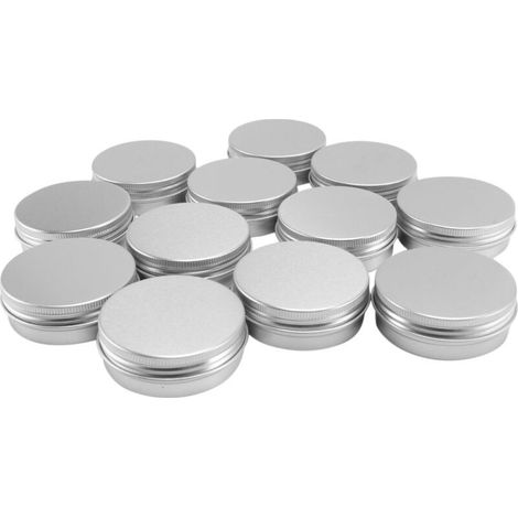 12 X 50 Ml Pots À Maquillage En Aluminium Capacité Vide Cosmétique / Bougie Épices Boites de Conserves Bocaux (1/4)