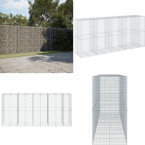 vidaXL Panier gabion avec couvercle 450x100x200 cm fer galvanisé (1/5)