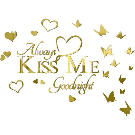 Autocollant mural miroir à décoller et à coller pour chambre à coucher, décoration romantique pour couples romantiques, mots et citations, lettrage artistique sur le (1/5)