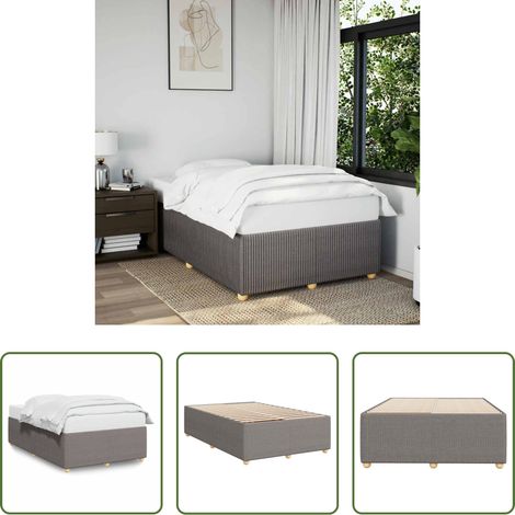 Sommeil - Cadre de lit sans matelas taupe 120x200 cm tissu (1/5)