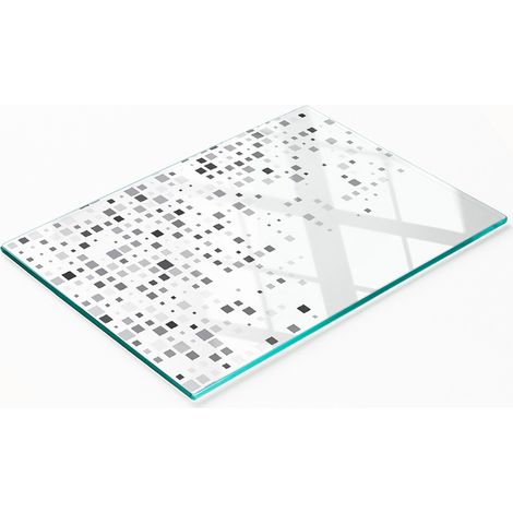 Tableau en verre résistant et élégant avec motif carré abstrait 80x52 cm (1/5)