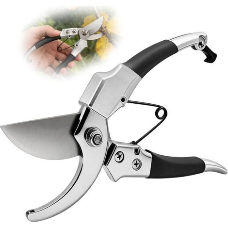 Ciseaux de Jardin Professionnels Bypass – Sécatuer pour Fleurs, Bonsaï, Plantes et Haies – Lames en Acier Inoxydable – Diamètre de Coupe 7 cm (1/5)