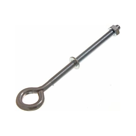 One Stop DIY Lot de 10 boulons à œil avec écrous et rondelles M8 x 150 mm entièrement filetés