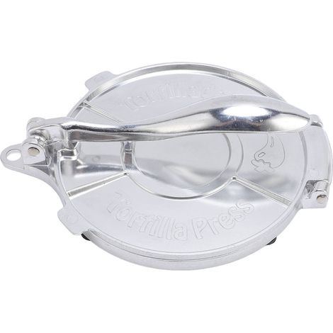Presse à tortilla 8 pouces, cuiseur en alliage d'aluminium pour amincir la pâte, ustensile de cuisine multifonctionnel, argent (1/5)