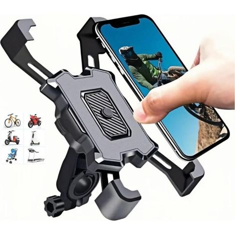 Support Telephone Velo Telephone Mtb Bici Moto Support Porte Téléphone Vélo Universel Guidon Smartphone Moto Scooter Trottinette Anti Chute 360°rotation Pour iPhone Samsung Galaxy Huawei Xiaomi Oppo