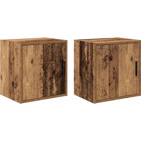 Set di 2 armadietti pensili da garage 40 x 30 x 41 cm pratico spazio di archiviazione finitura pulita in legno ingegnerizzato vecchio legno 020051432