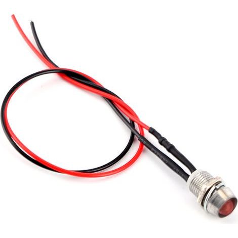 4 Pcs 12v 8mm LED Panneau Pilote Dash Avertissement Voyant Lampe De Voiture Van Rouge. (1/5)
