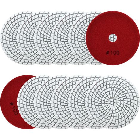 Disque Polissage Diamant - 12 Pièces 100mm Tampon Polissage Diamant Grain 100 pour Granit Marbre Pierre Artificielle Quartz pour Meuleuse D'angle (1/5)