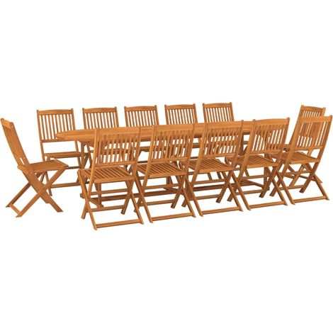 Ensemble Table et Chaise de Jardin Salon de jardin 13 pcs Bois d'acacia massif 29375 (1/5)