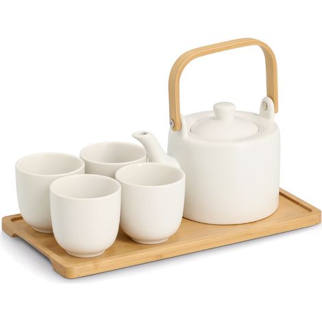 Japanisches Teeset TAVERO, Steingut, 6-teilig
