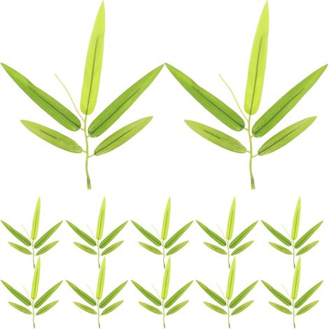 20 Feuilles de Bambou Artificielles Faciles à Nettoyer en LDPE Vert Clair 20pcs Tiges Décoratives et Réalistes pour de Table et Décoration de Pièce (1/5)