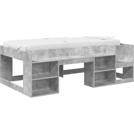 Cadre de lit coffre pour enfant, gris ciment, 80 x 200 cm (1/5)