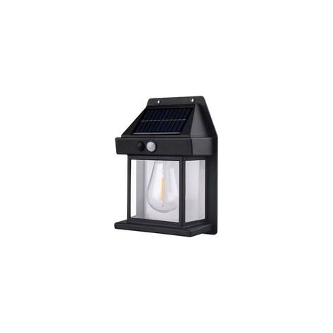 Applique solaire murale noire - Éclairage extérieur étanche - Applique murale avec 3 modes d'éclairage et capteur - Éclairage pour jardin ou terrasse (1/5)