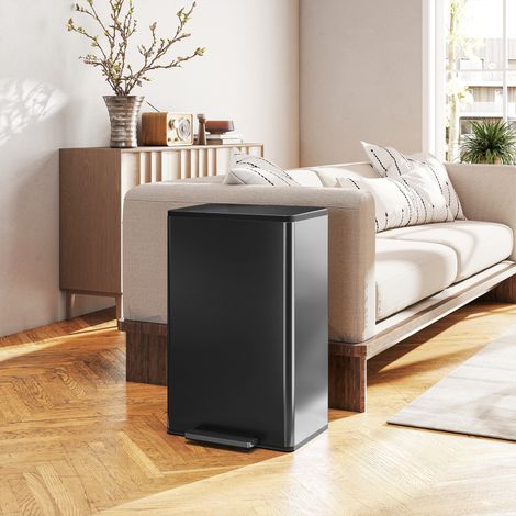 Poubelle de cuisine 45L avec couvercle à fermeture douce, bac intérieur amovible, seau à pédale pour déchets ménagers, grand format pratique pour la maison (1/5)
